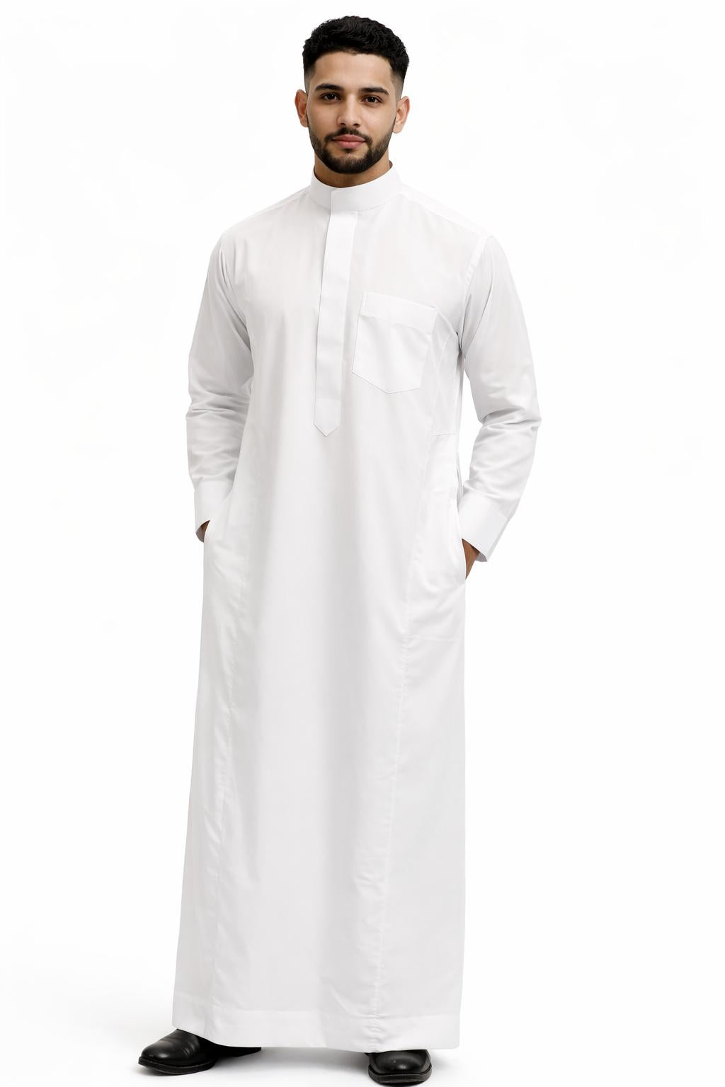 Al-Daffah Round Collar Thobe for Men - Comfortable Fit - Traditional Attire