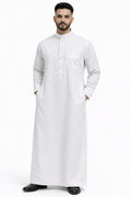 Daffah Round Collar Buttons Elegant Thobe for Men - Comfortable Fit - Traditional Attire