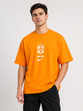 Men's Nike Brasil CBF Football T-Shirt - Authentic Fit, Vibrant Orange Tee for Fans - Perfect for Game Days & Casual Outings