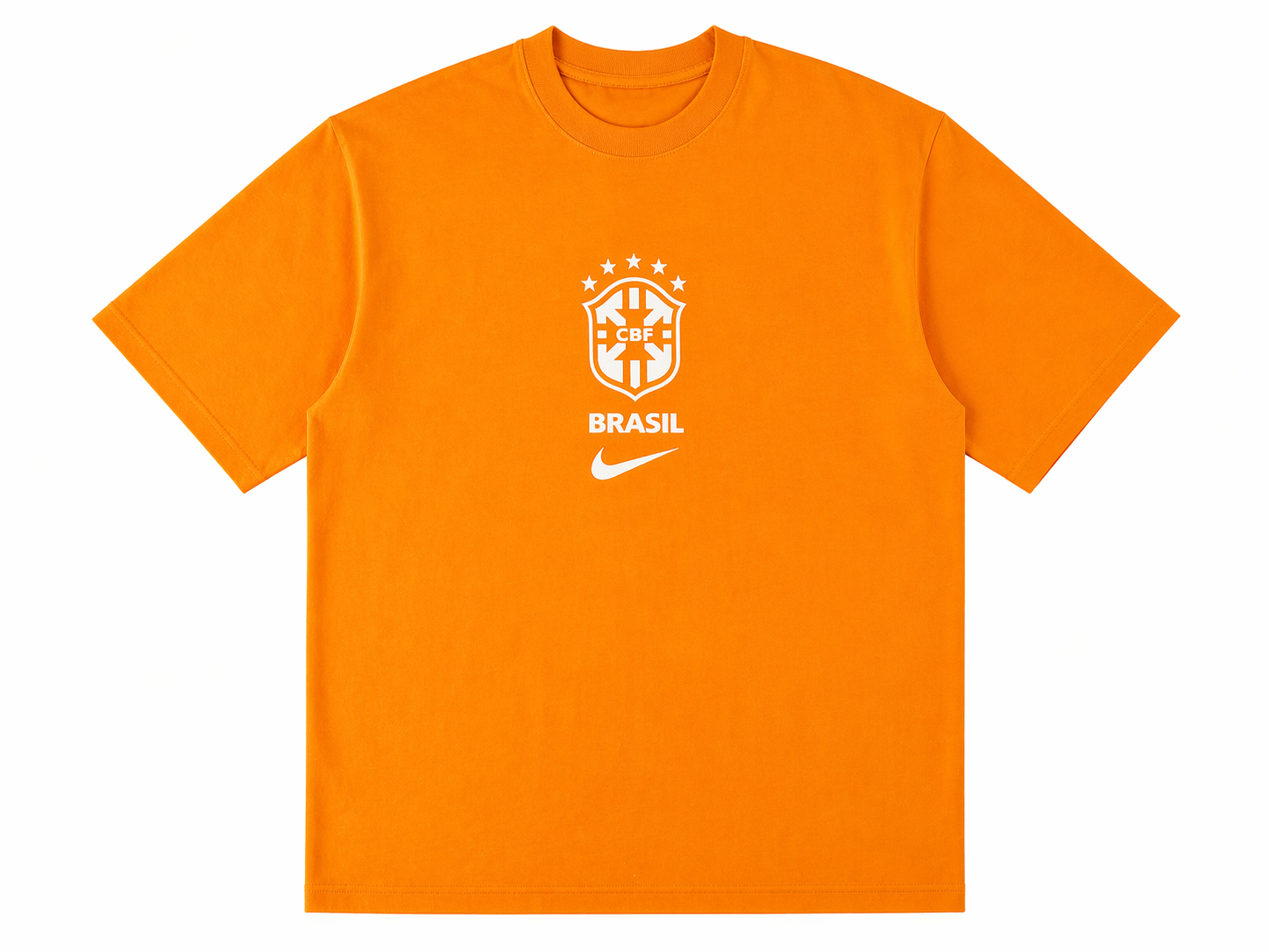 Men's Nike Brasil CBF Football T-Shirt - Authentic Fit, Vibrant Orange Tee for Fans - Perfect for Game Days & Casual Outings
