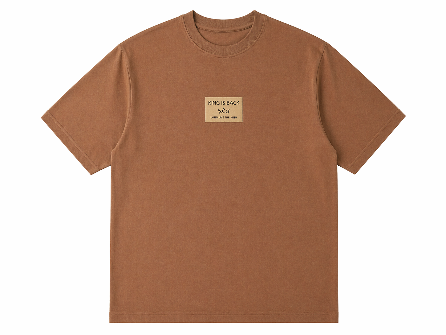 Men's Smart Casual Attire  King Is Back  Brown Graphic Tee  Relaxed Fit  Stylish T-Shirt for Everyday Wear  Comfort & Expression