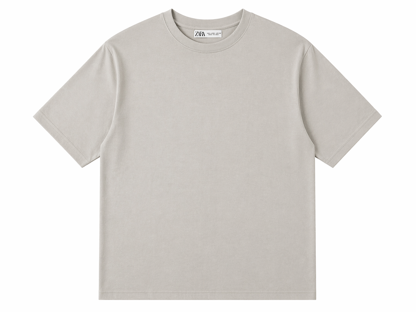 Men  ZARA  Casual Oversized T-Shirt for Everyday Comfort  Relaxed Fit  Cotton T-Shirt  Light Grey - Premium Quality, Stylish and Versatile for Casual Dress and Smart Casual Menswear