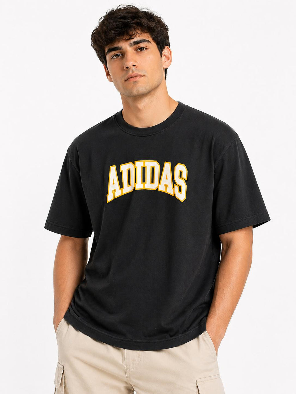 Men's Adidas Classic Logo Tee - Relaxed Fit Black Cotton T-Shirt for Ultimate Comfort and Style