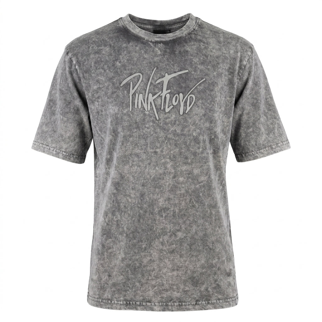 Unisex  Pink Floyd  Vintage Style Graphic Tee  Relaxed Fit  Retro Graphic T-Shirt  Faded Gray Wash - Nostalgic Rock Band Apparel for Music Lovers