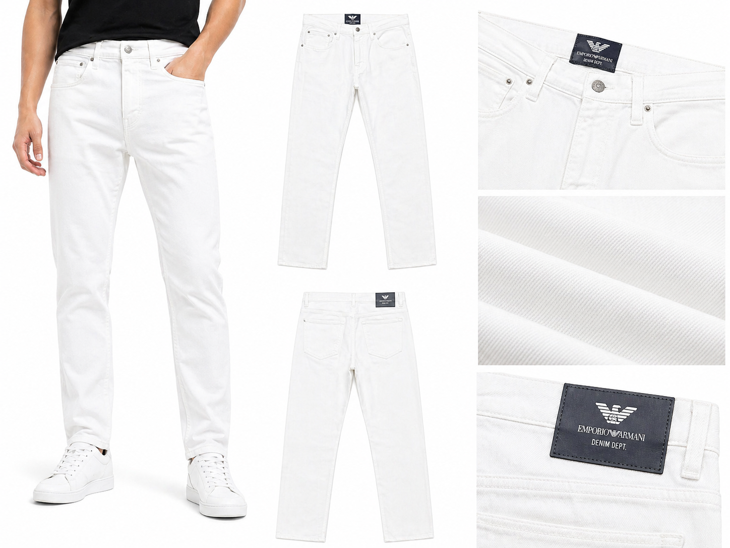 Men's Premium White Straight Fit Denim Jeans