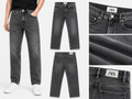 Men's Premium Charcoal Grey Washed Straight Fit Denim Jeans