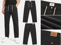 Men's Premium Black Drawstring Chino Trousers