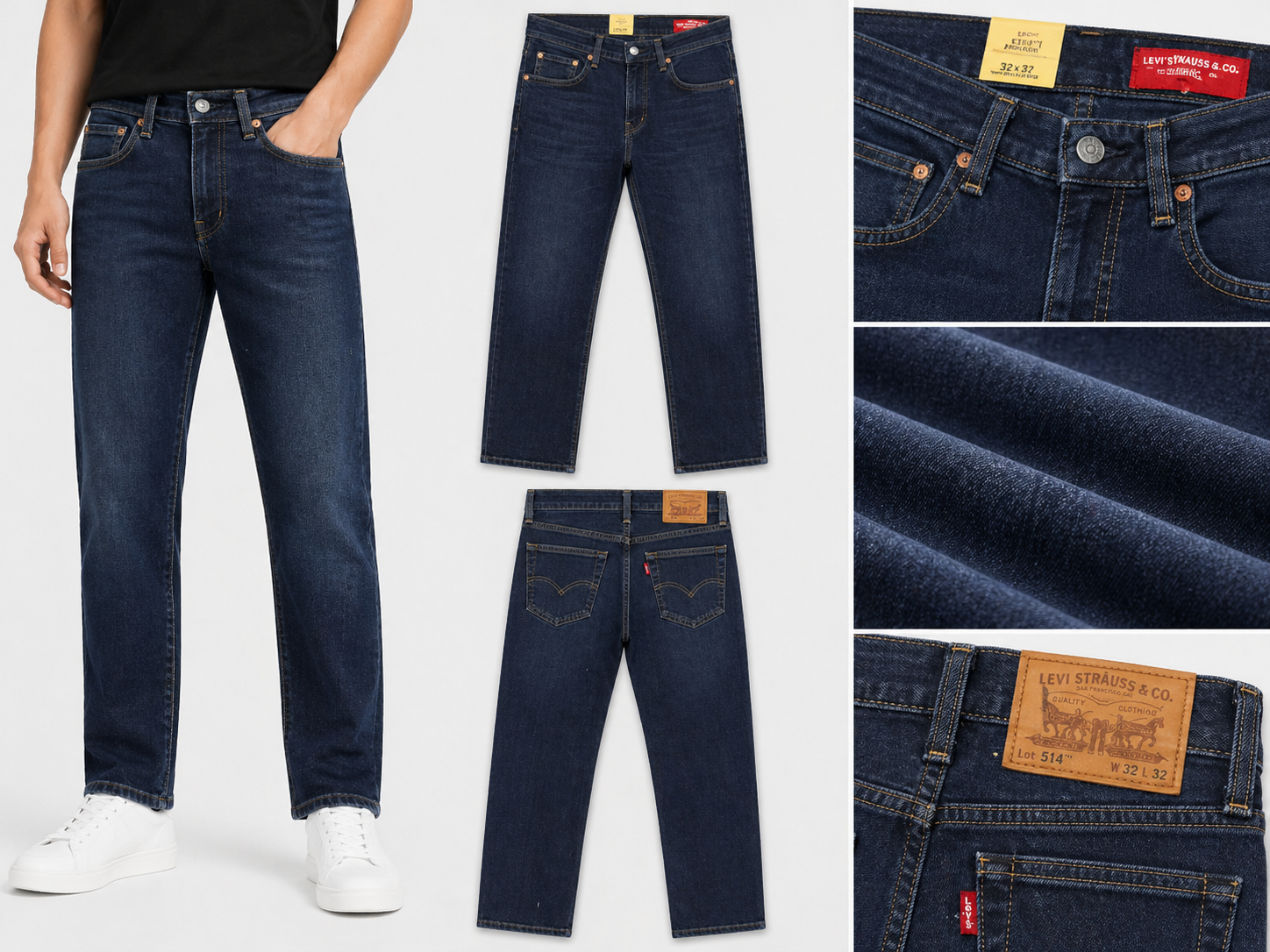 Men's Premium Dark Indigo Straight Fit Denim Jeans
