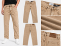 Men's Premium Beige Washed Straight Fit Denim Jeans