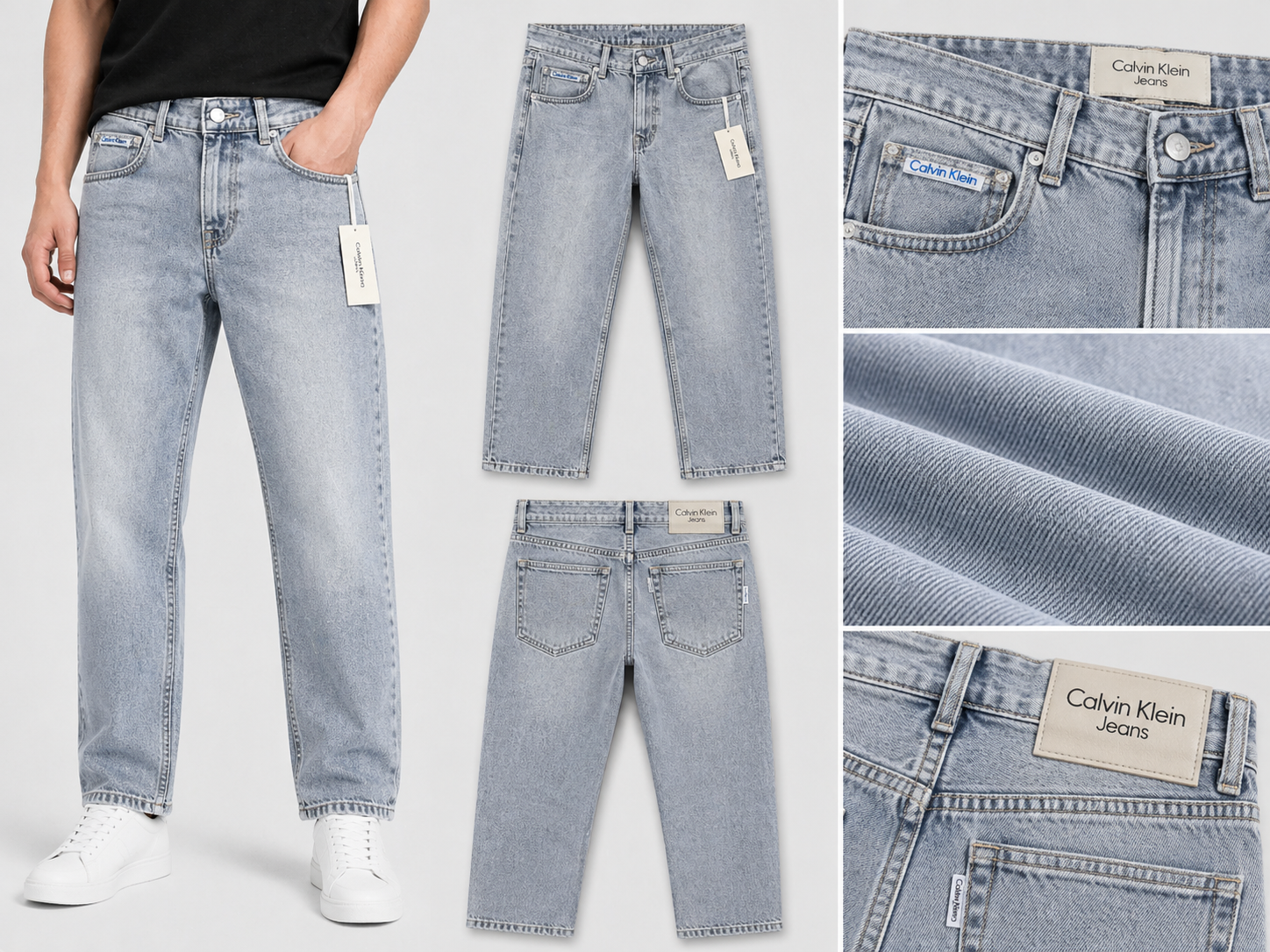 Men's Light Blue Washed Denim Jeans