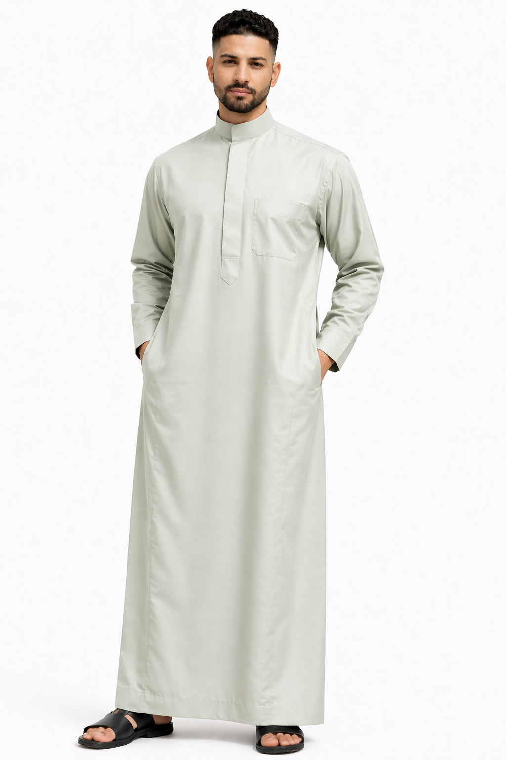 Al-Khatib Round Collar Elegant Thobe for Men – Comfortable Fit – Traditional Wear