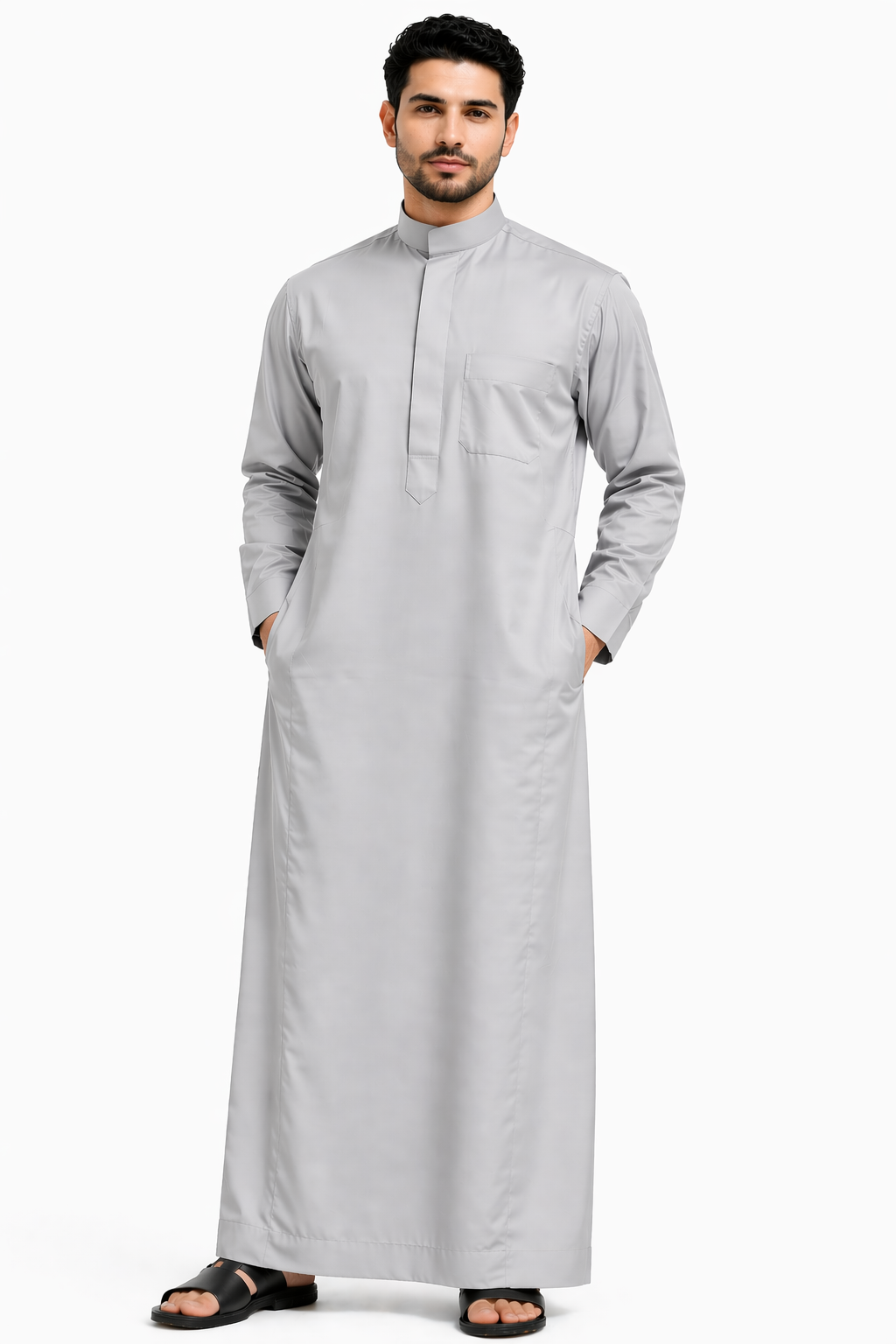 Drosh Round collar Elegant Thobe for Men - Comfortable Fit - Traditional Style