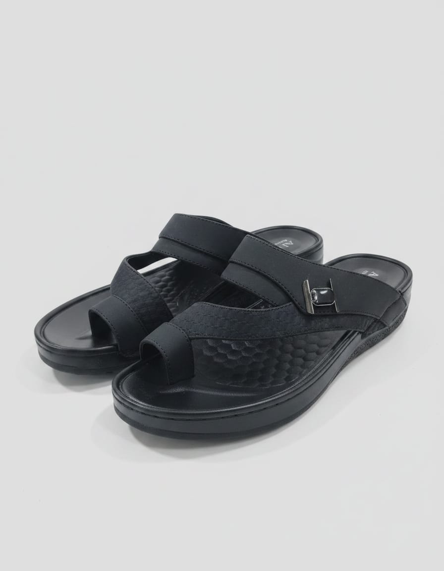 Premium Black Arabic Sandals for Men – Luxury Comfort Slip-On Footwear