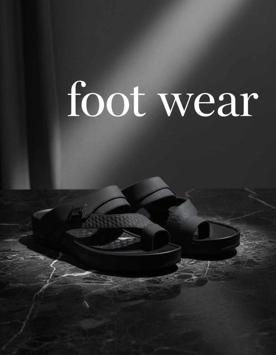 Premium Black Arabic Sandals for Men – Luxury Comfort Slip-On Footwear