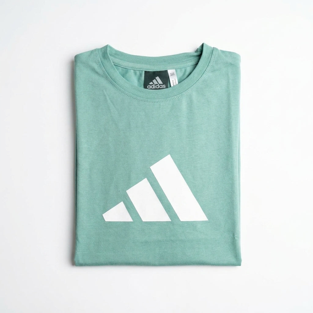 Men's Adidas Classic Logo T-Shirt - Soft Mint Green Casual Fit Sportswear Tee for Everyday Comfort
